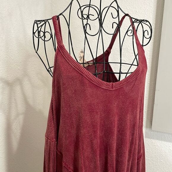 Blu Pepper maroon cold shoulder top/dress | size S - Picture 3 of 8